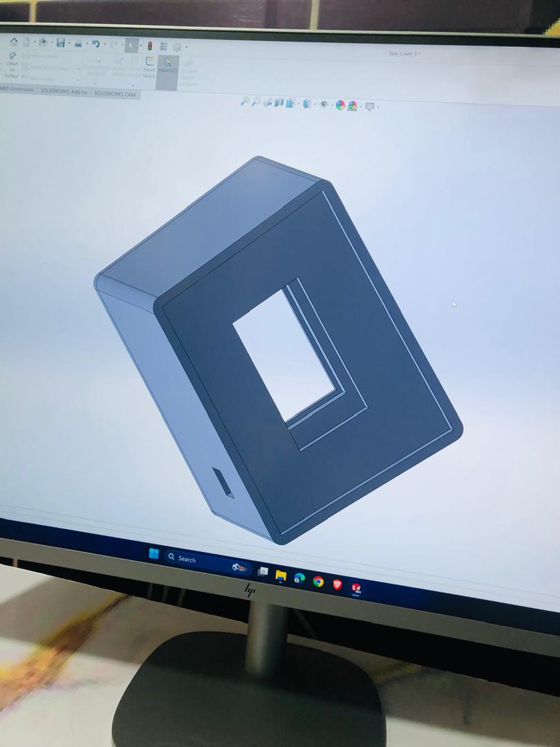 I started designing the external cover of the TrailNAV device to protect and organize all the components, including the ESP32